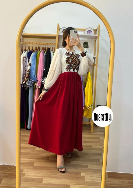 Cherry Georgette Gown-RED 2
